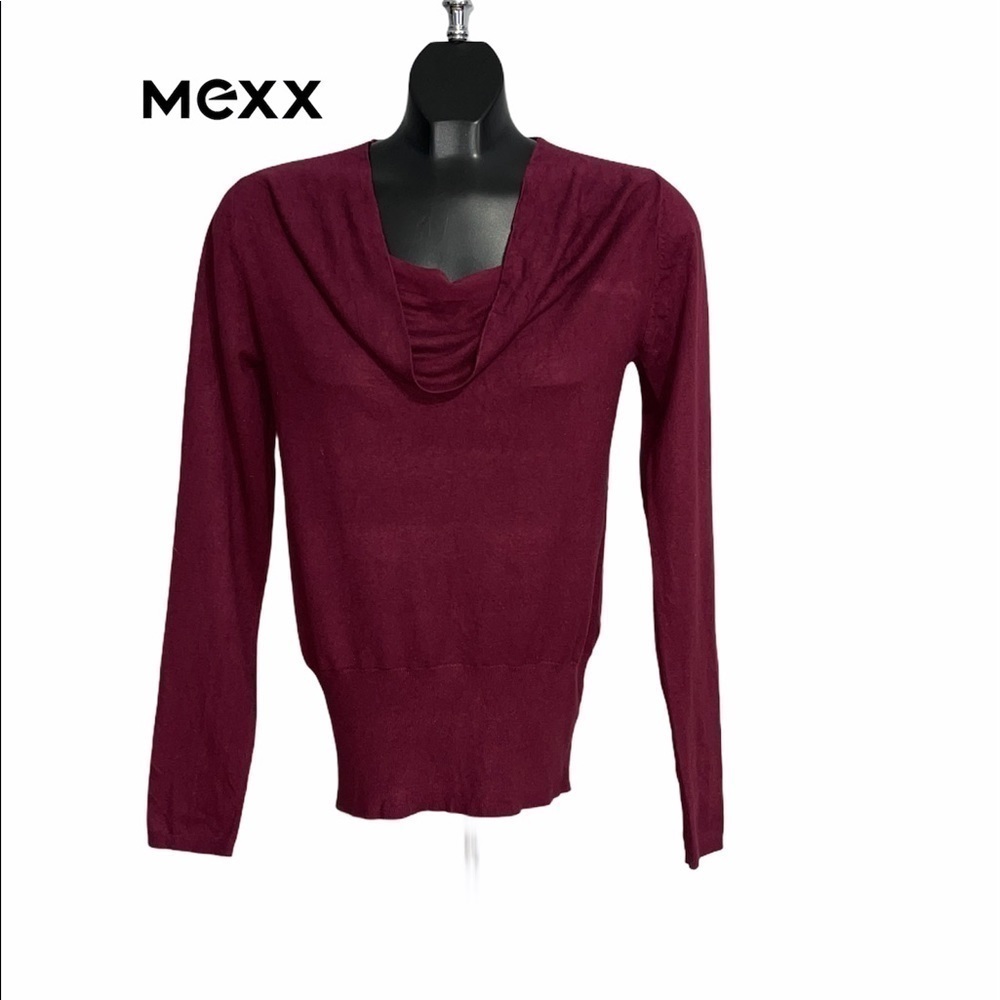 Mexx Burgundy Knit Cow Neck Sweater, Size Medium